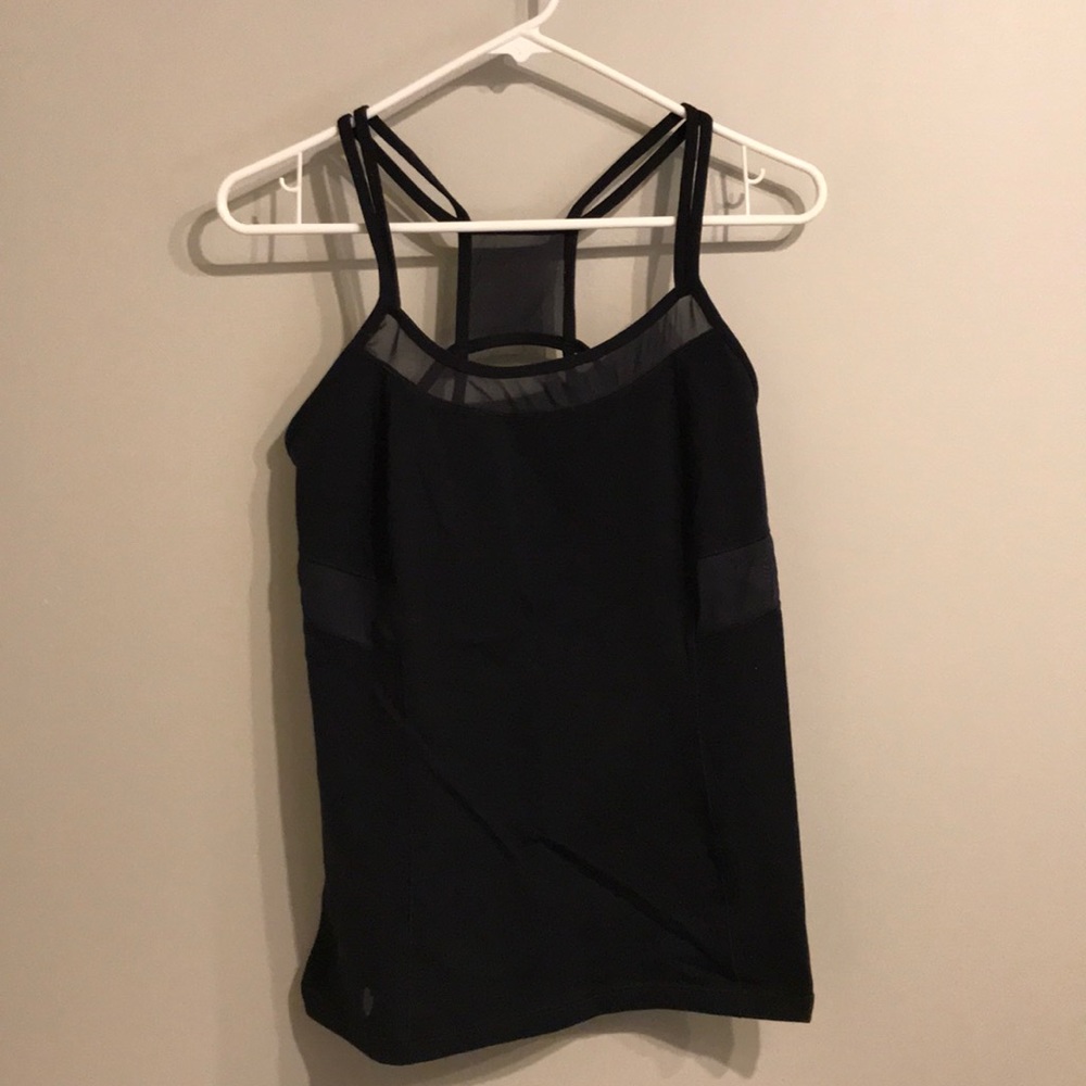 Ellie strappy compression tank with shelf bra